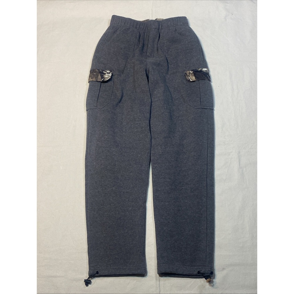 Legendary WhiteTails Sweatpants Men's Sz Sm Gray Cargo Pockets Outdoors Camo Y2k